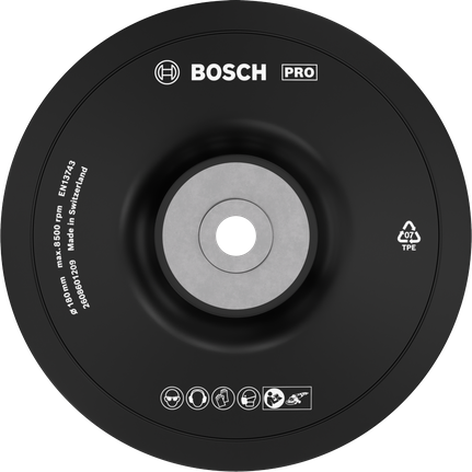 適用於角磨機的Bosch PRO Backing Pad Soft 180 毫米。.